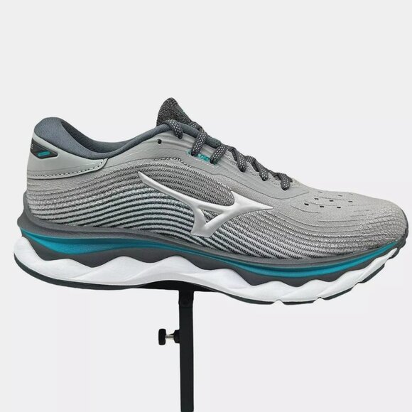 Mizuno Wave Sky 5 Women's Running Shoes Size 8 Gray/Aqua Removable Insoles - Picture 2 of 15